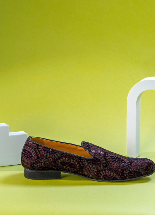 Manyavar Men Velvet Wine Indulgence Shoe