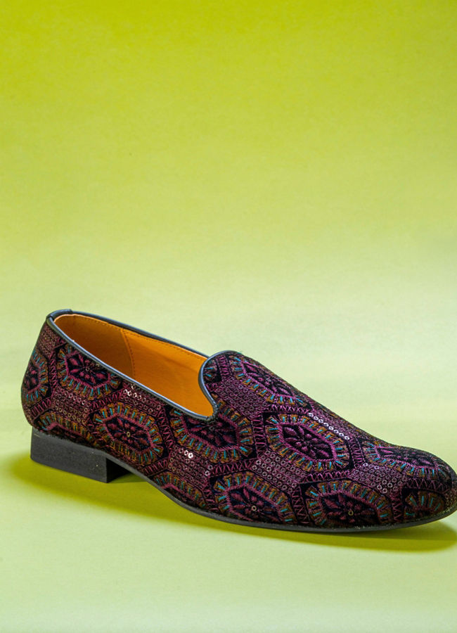 Manyavar Men Velvet Wine Indulgence Shoe