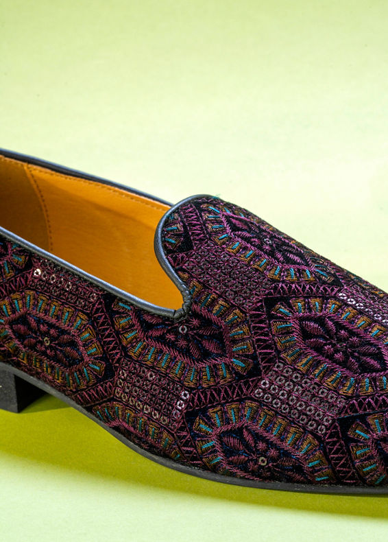 Manyavar Men Velvet Wine Indulgence Shoe