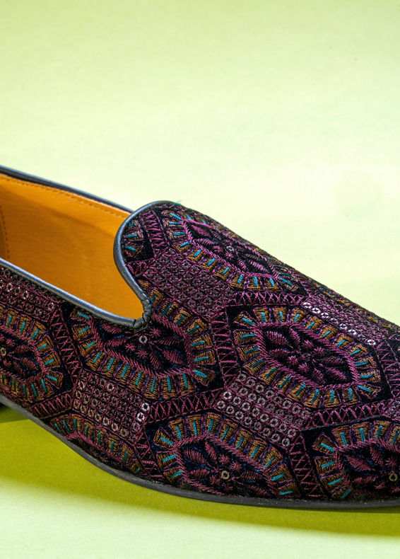Manyavar Men Velvet Wine Indulgence Shoe