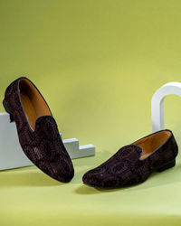 Manyavar Men Velvet Wine Indulgence Shoe