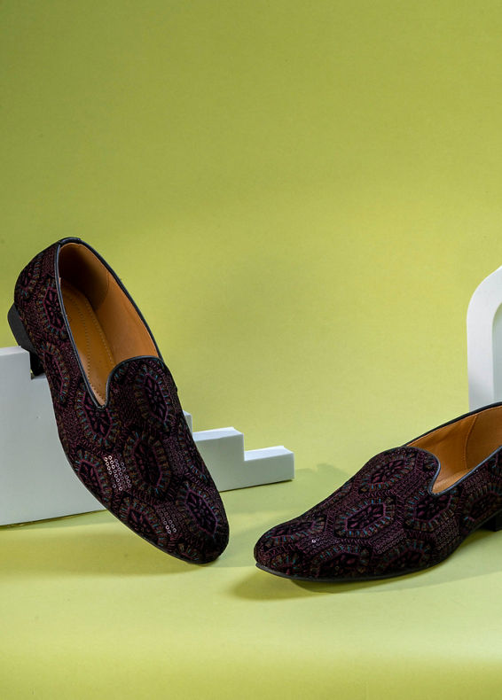 Manyavar Men Velvet Wine Indulgence Shoe