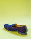 Manyavar Men Dark Blue Velvet Shoe