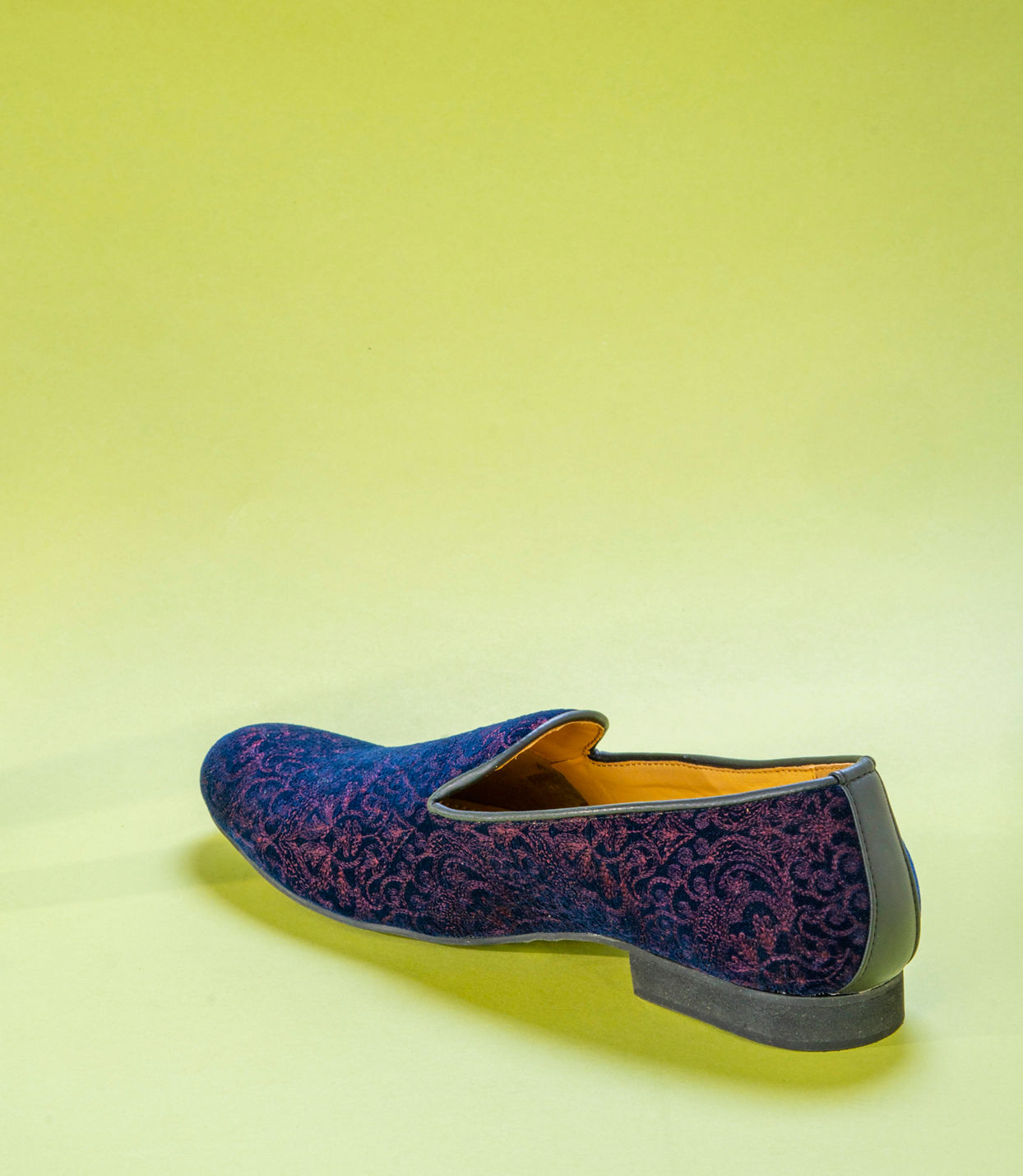 Manyavar Men Dark Blue Velvet Shoe