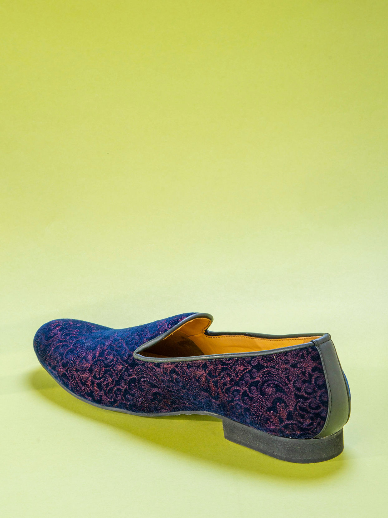 Manyavar Men Dark Blue Velvet Shoe