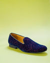 Manyavar Men Dark Blue Velvet Shoe