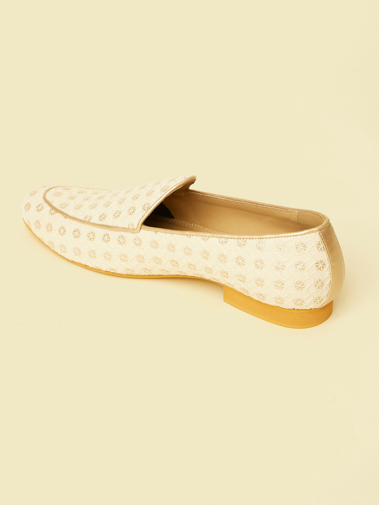 Manyavar Men Cream Georgette Festive Shoe