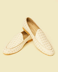 Manyavar Men Cream Georgette Festive Shoe