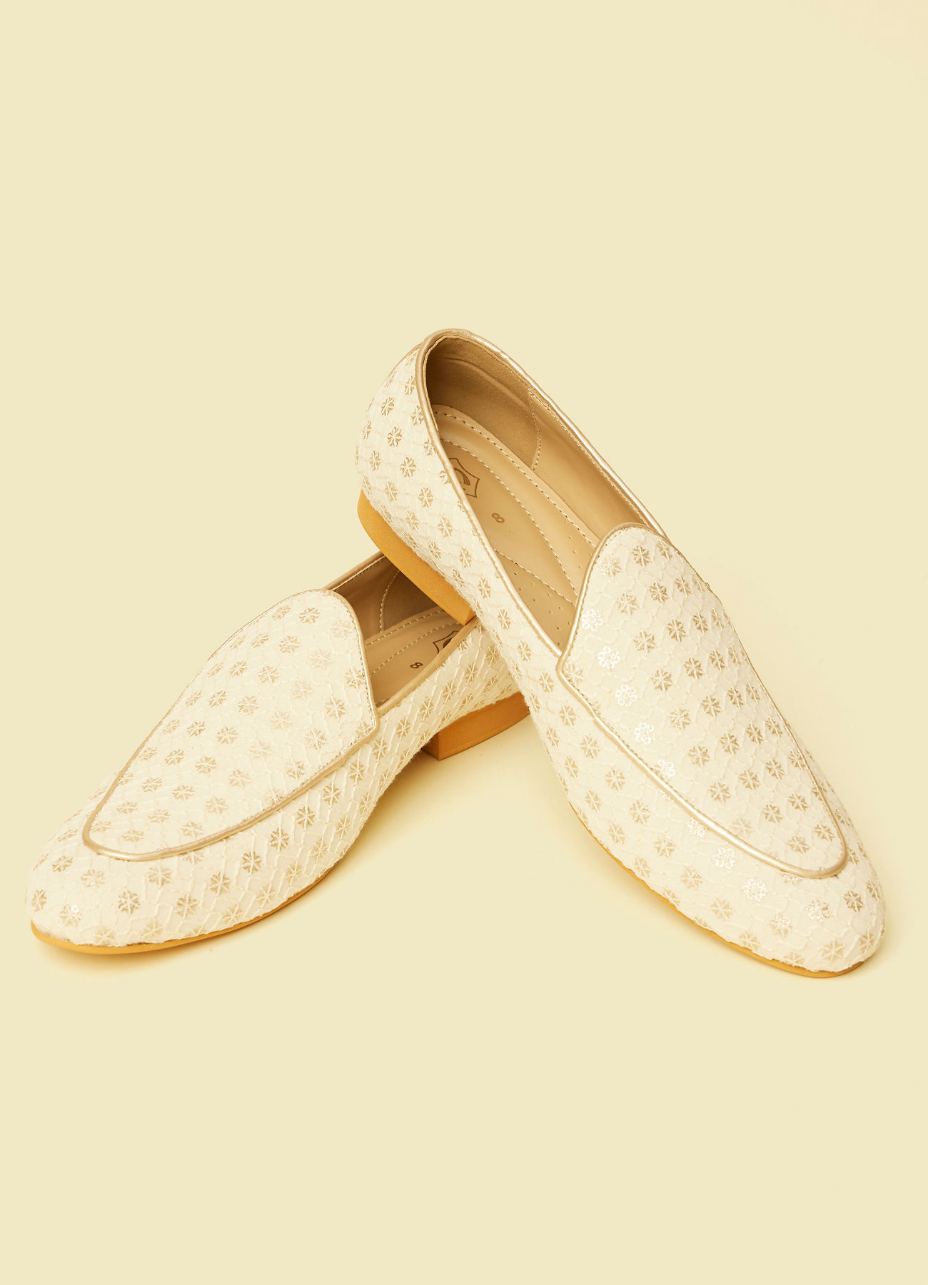 Manyavar Men Cream Georgette Festive Shoe