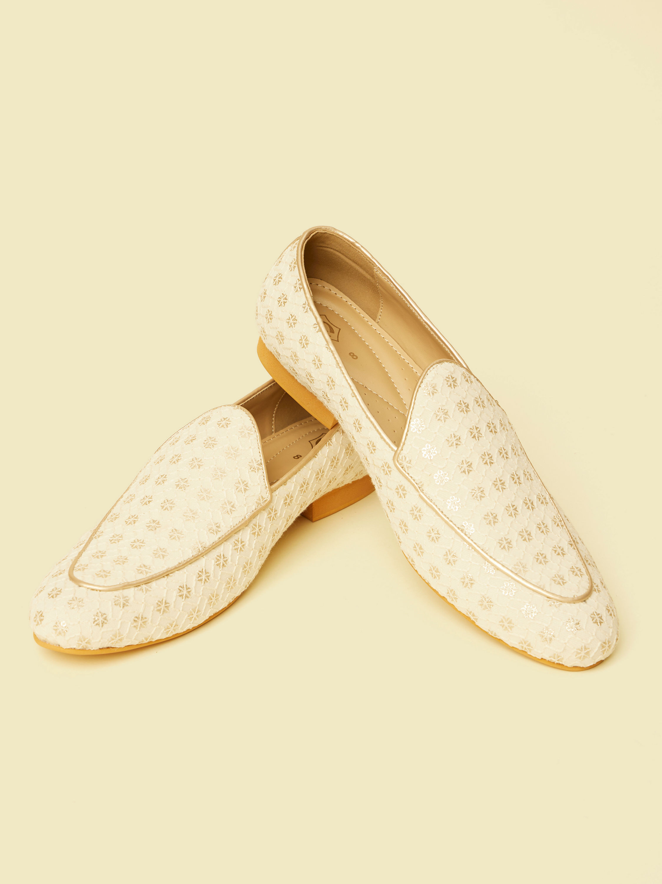 Manyavar Men Cream Georgette Festive Shoe