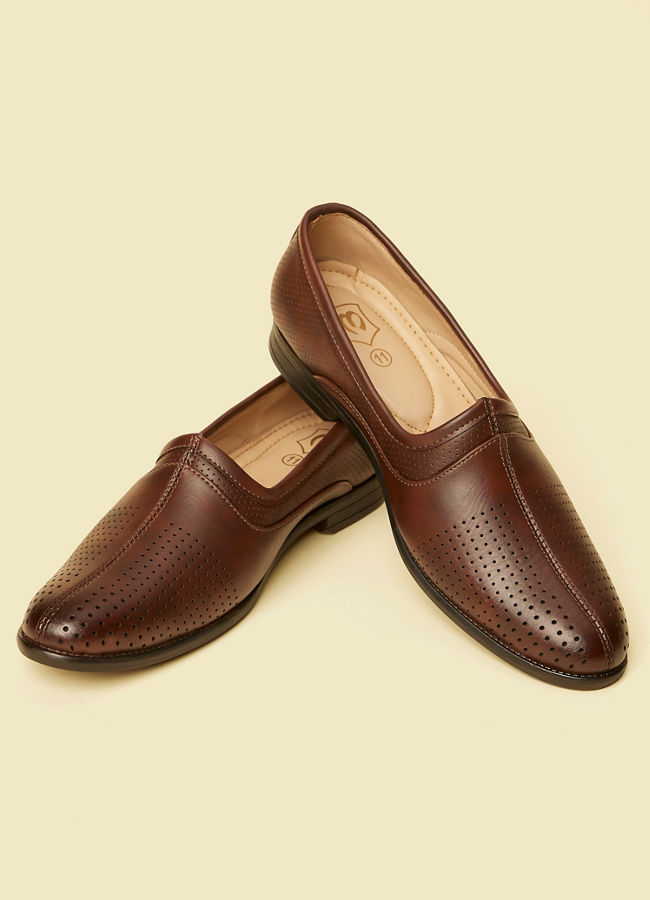 Manyavar Men Opulent Dark Brown Shoe