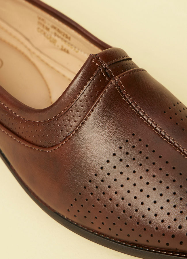 Manyavar Men Opulent Dark Brown Shoe