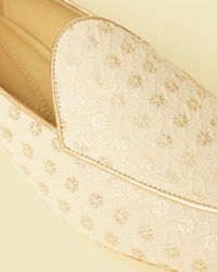 Manyavar Men Cream Georgette Festive Shoe