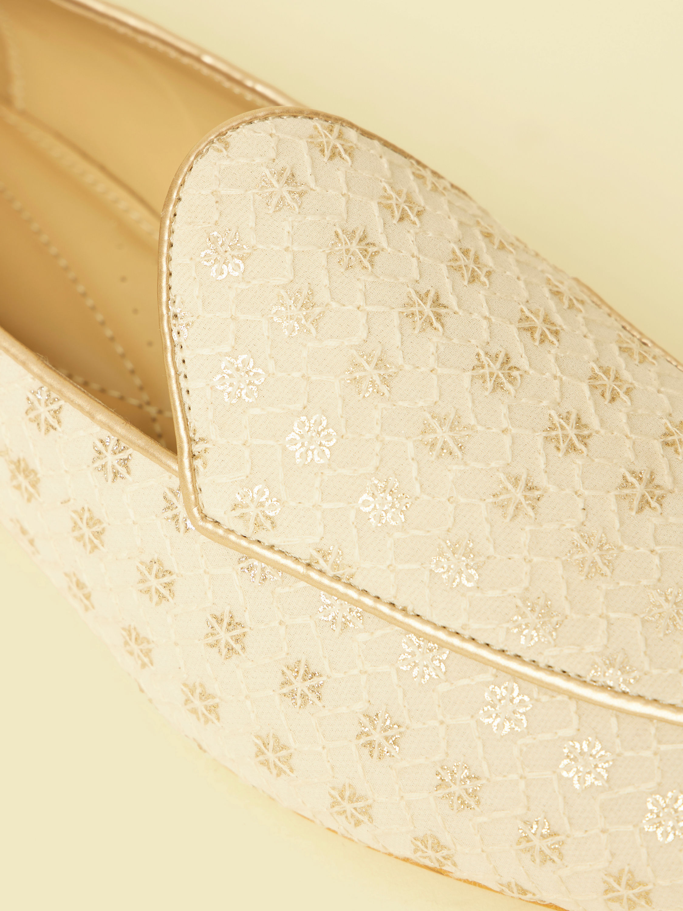 Manyavar Men Cream Georgette Festive Shoe
