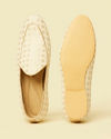 Manyavar Men Cream Georgette Festive Shoe