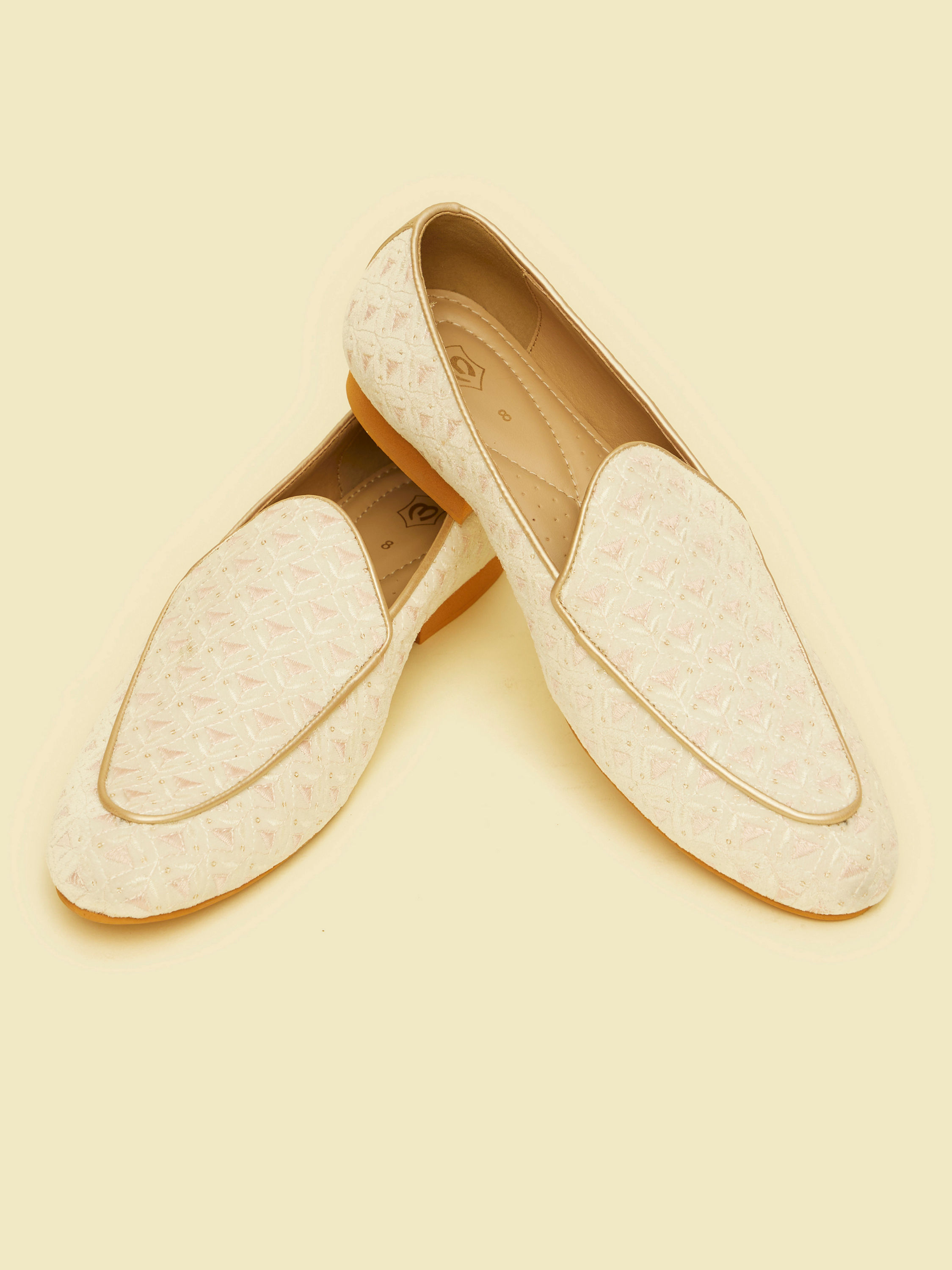 Manyavar Men Velvety Elegance Cream Shoe