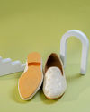 Manyavar Men Cream Art Silk Shoes