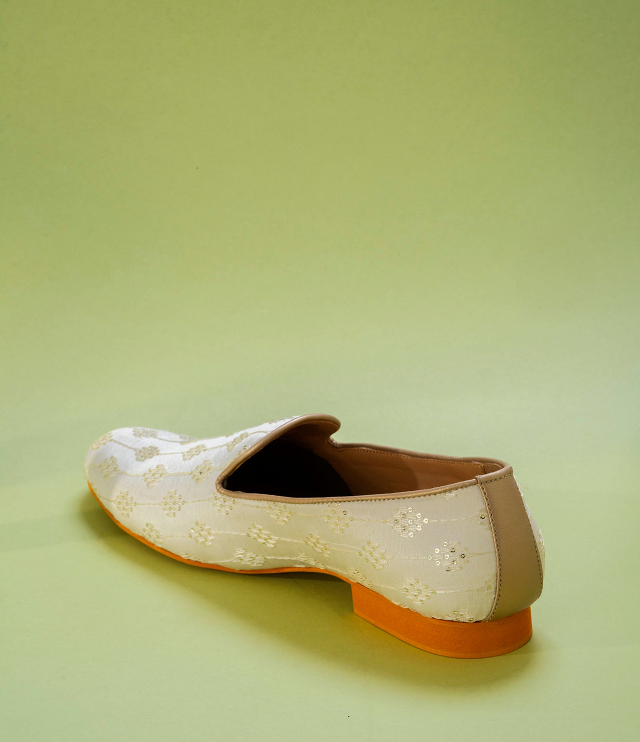 Manyavar Men Cream Art Silk Shoes