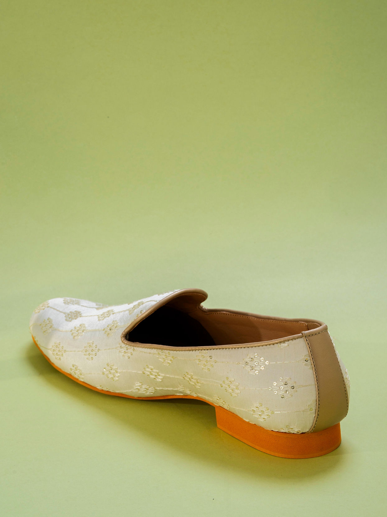 Manyavar Men Cream Art Silk Shoes