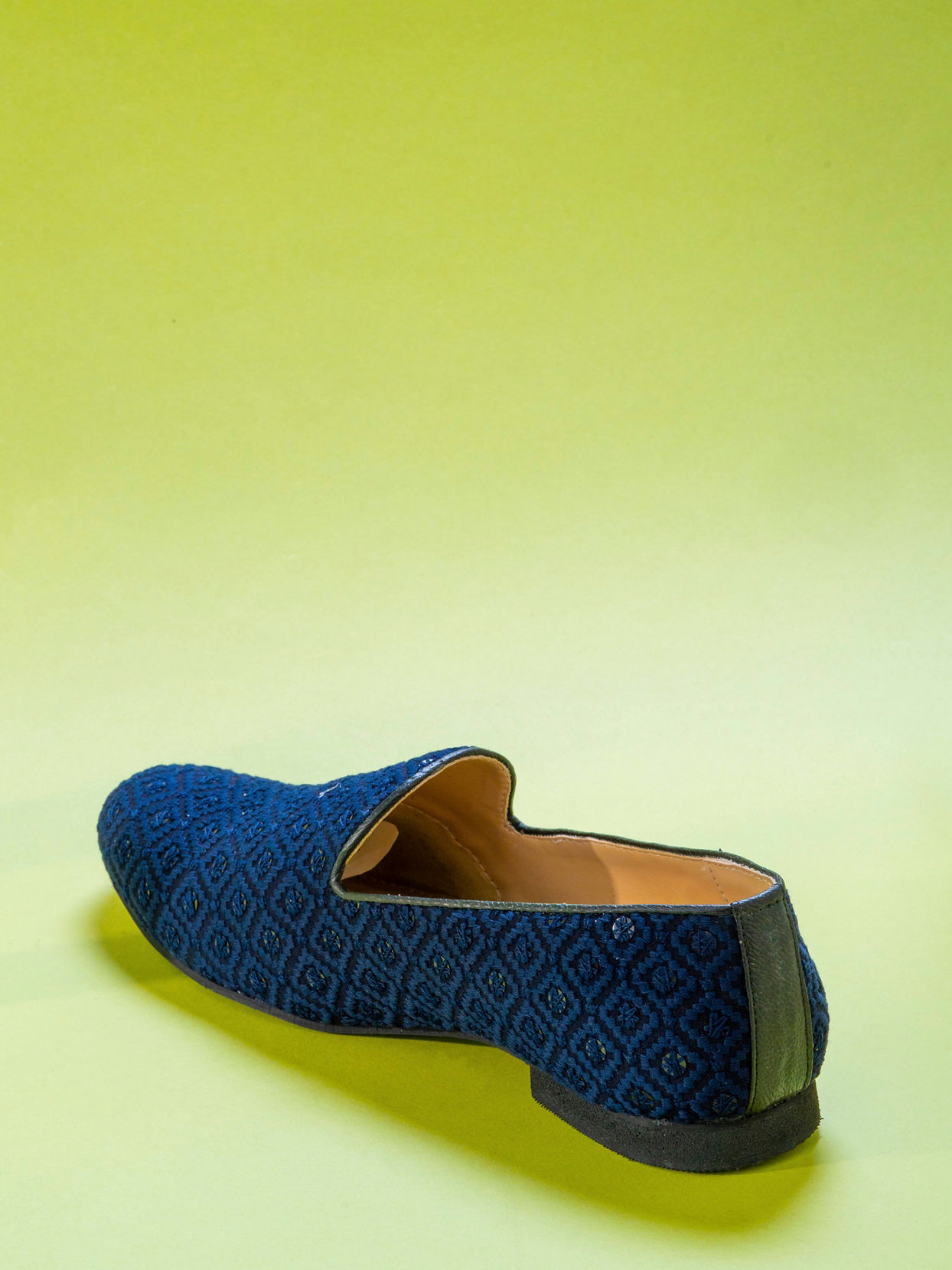 Manyavar Men Dark Blue Viscose Shoe