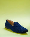Manyavar Men Dark Blue Viscose Shoe
