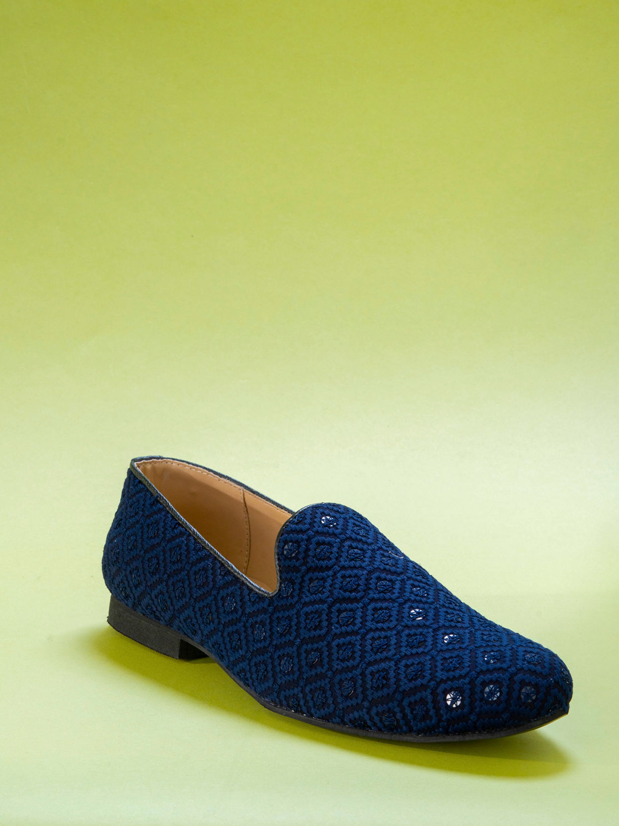 Manyavar Men Dark Blue Viscose Shoe