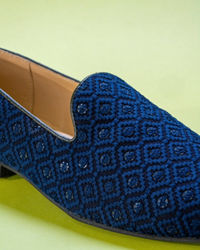 Manyavar Men Dark Blue Viscose Shoe