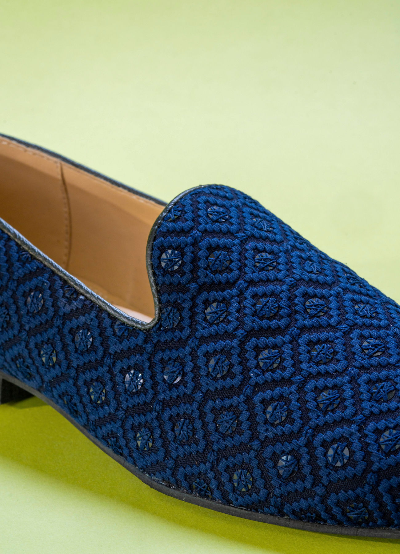 Manyavar Men Dark Blue Viscose Shoe