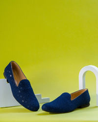 Manyavar Men Dark Blue Viscose Shoe