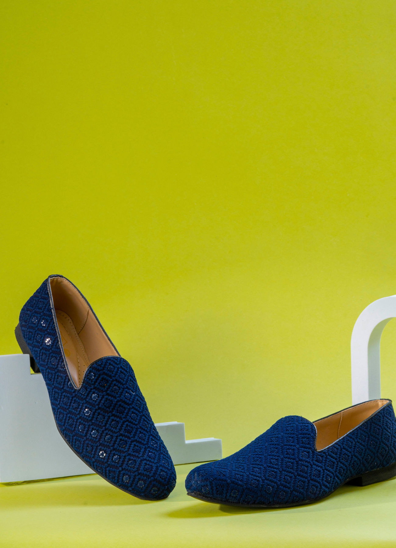 Manyavar Men Dark Blue Viscose Shoe