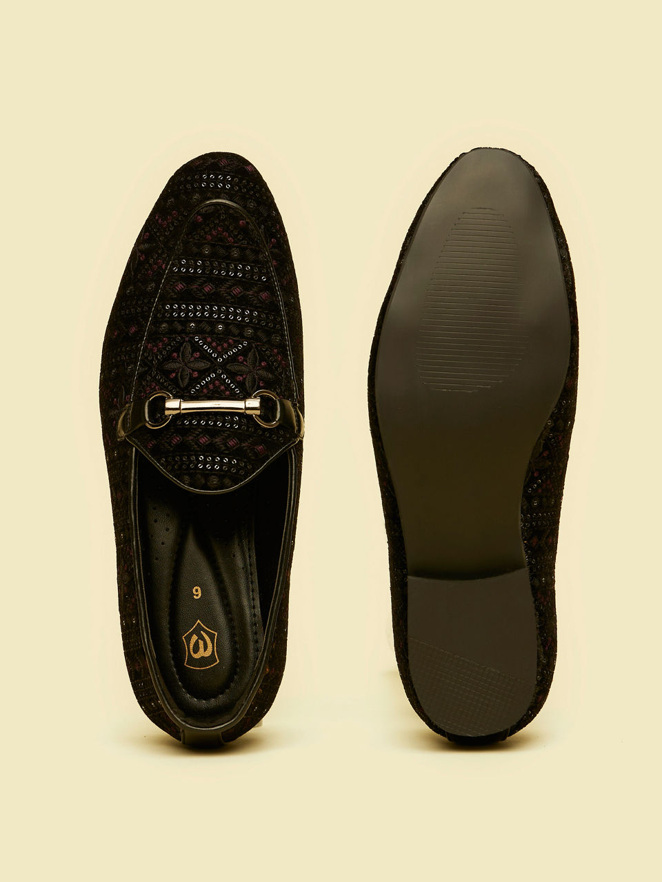 Manyavar Men Velvety Black Festive Jooti