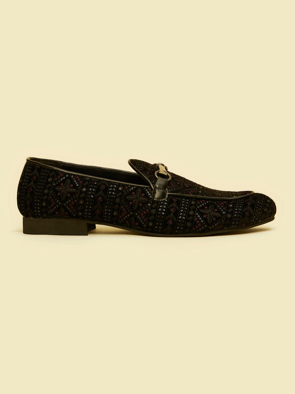 Manyavar Men Velvety Black Festive Shoe