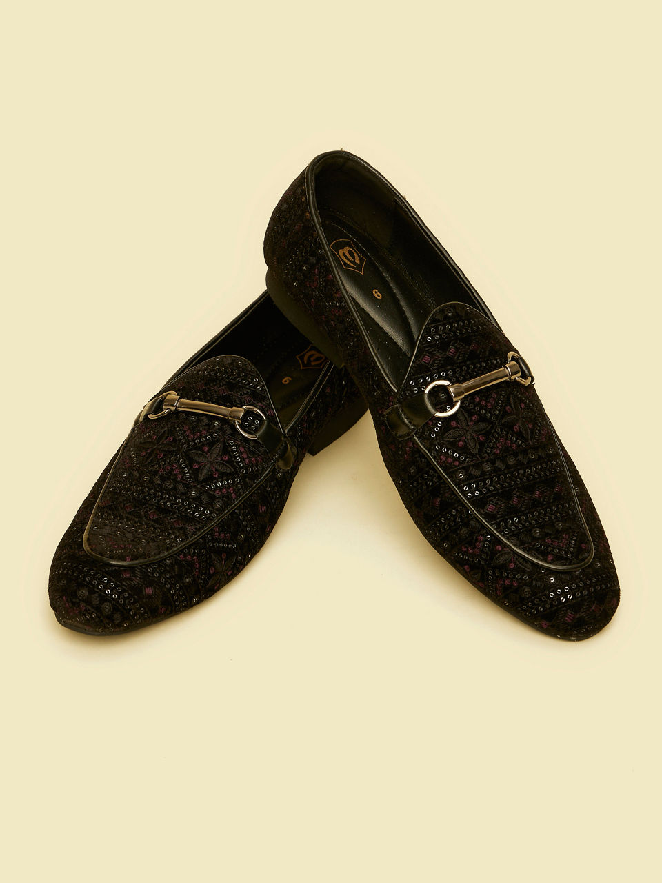 Manyavar Men Velvety Black Festive Jooti