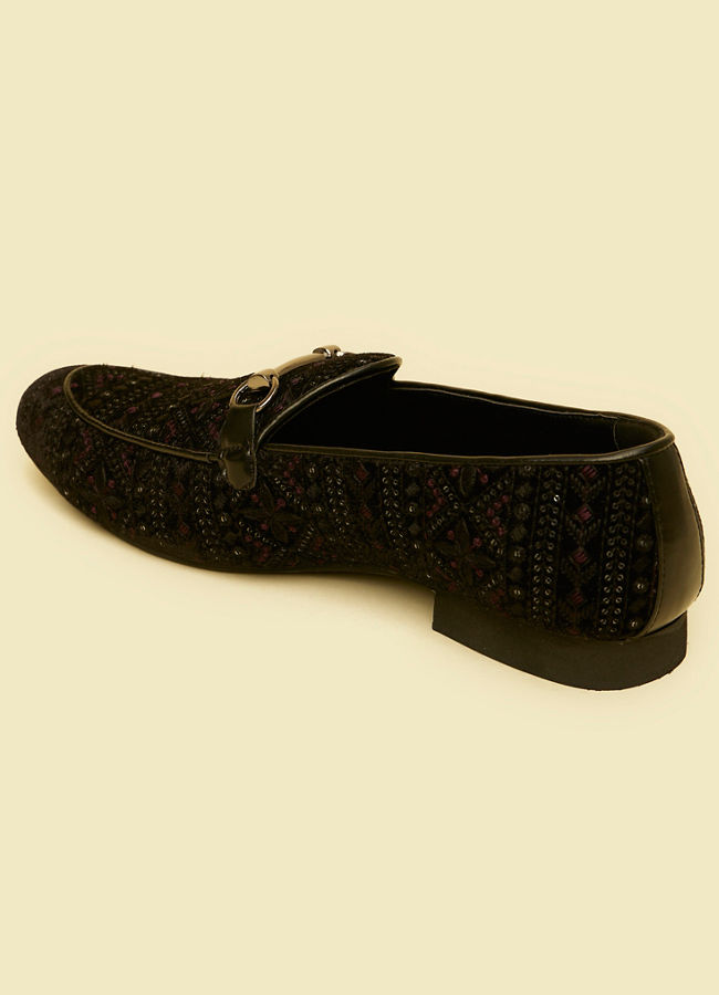 Manyavar Men Velvety Black Festive Shoe