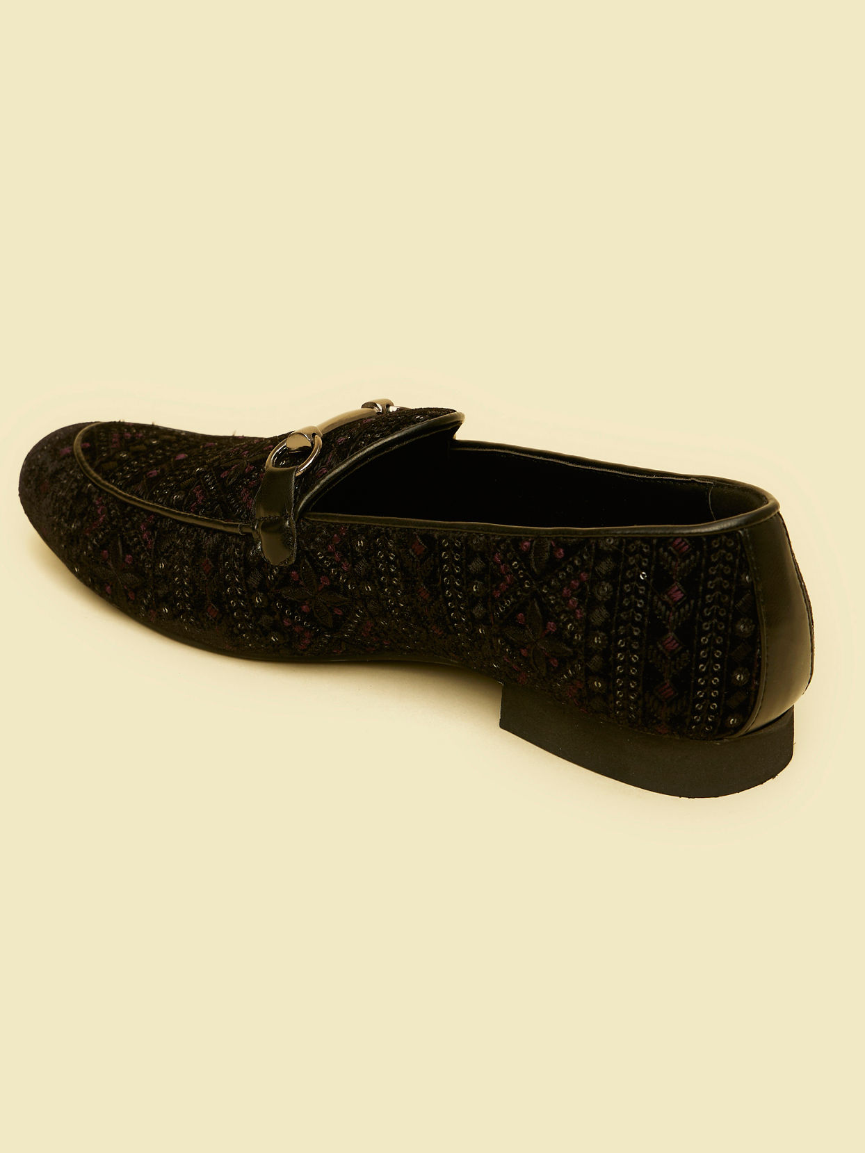 Manyavar Men Velvety Black Festive Shoe