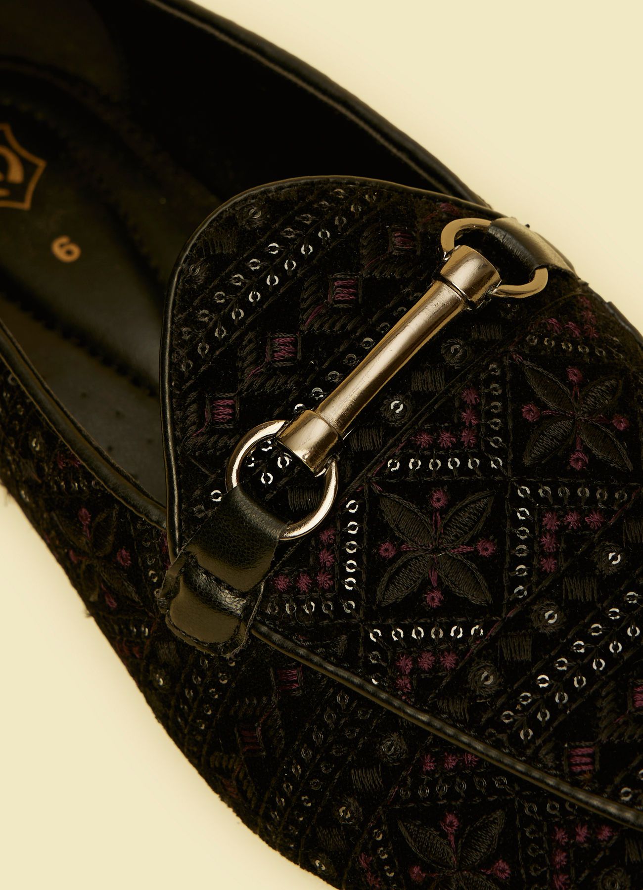 Manyavar Men Velvety Black Festive Shoe