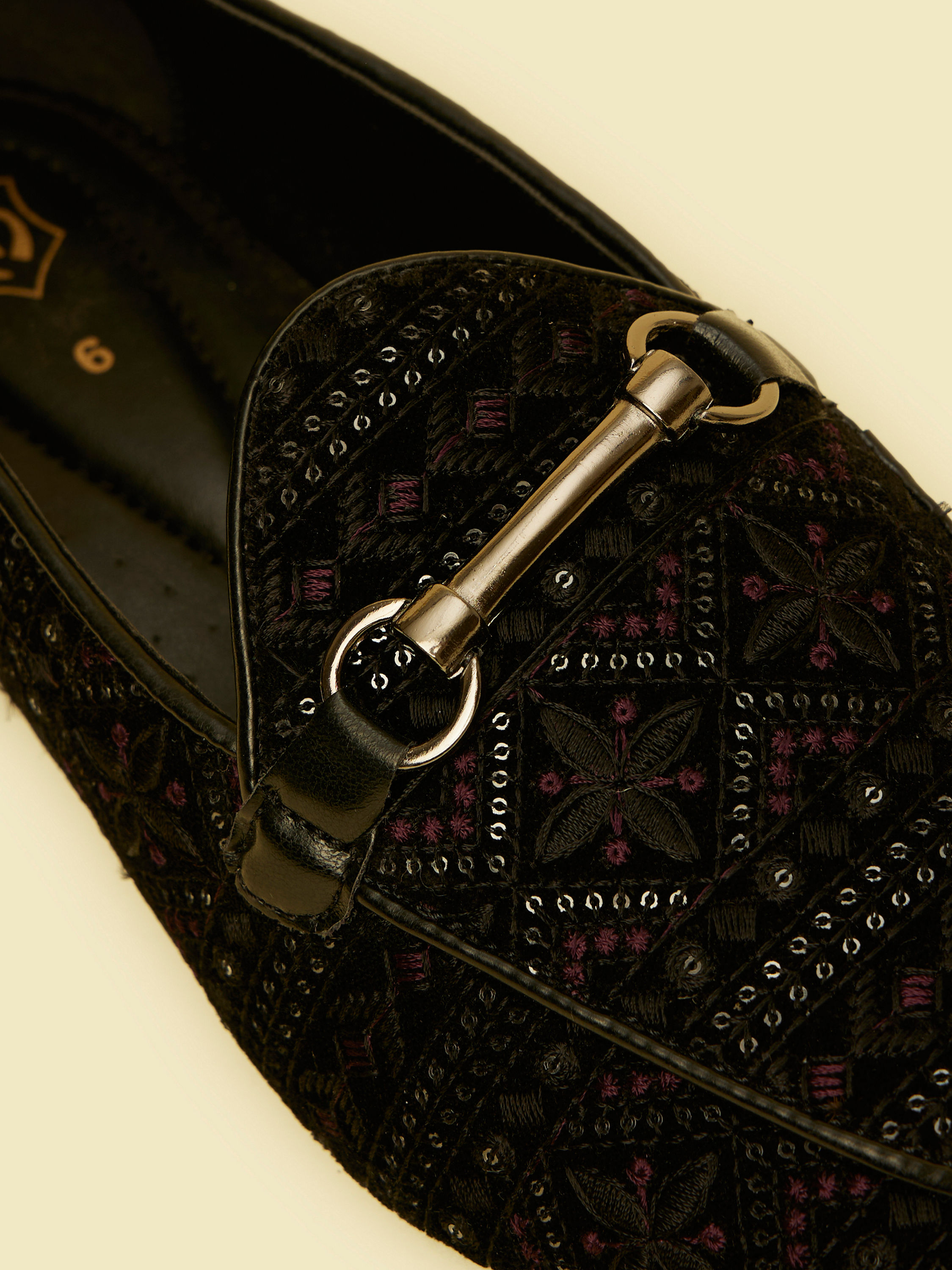 Manyavar Men Velvety Black Festive Shoe