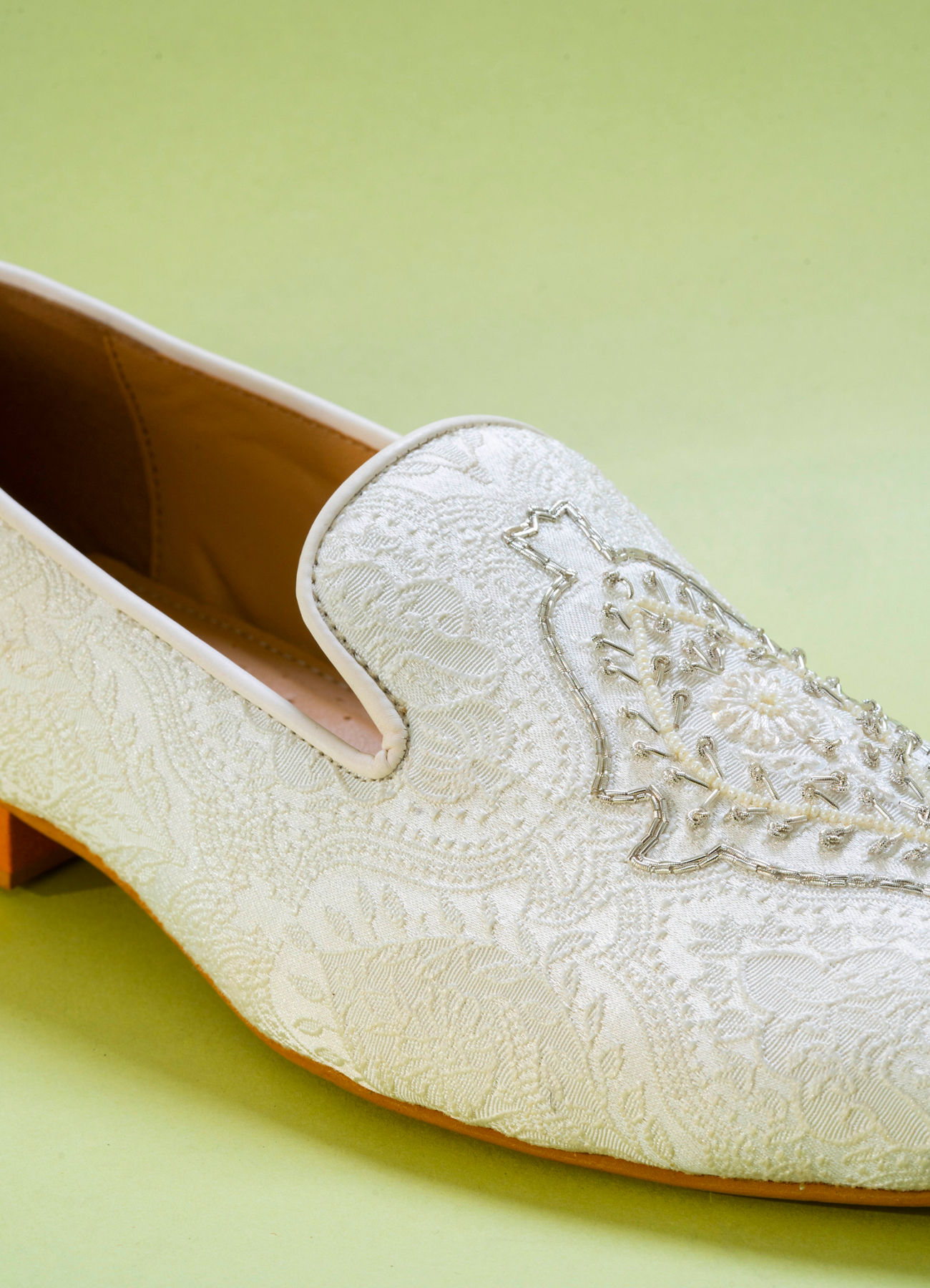 Manyavar Men White Brocade Shoe