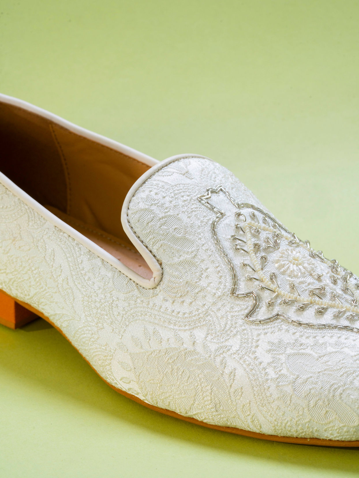 Manyavar Men White Brocade Shoe