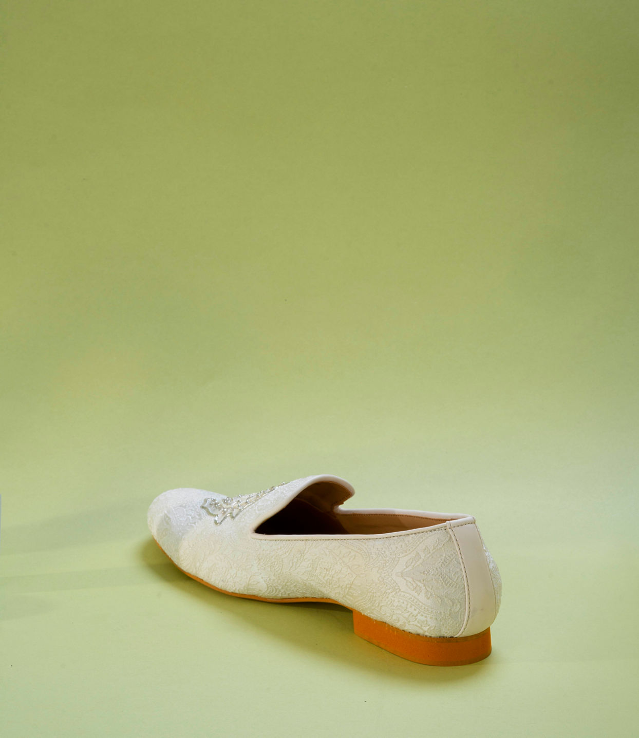 Manyavar Men White Brocade Shoe