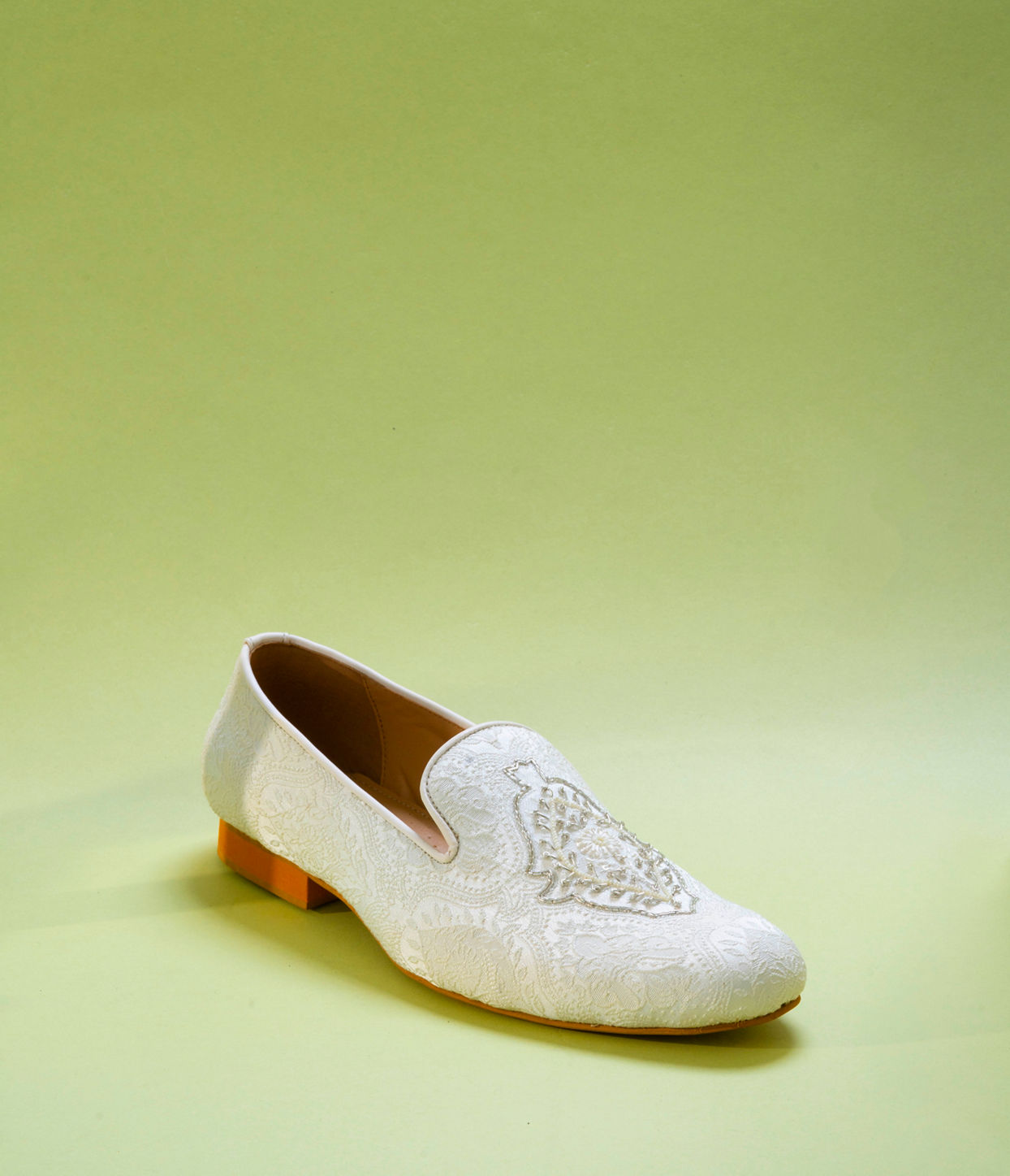 Manyavar Men White Brocade Shoe