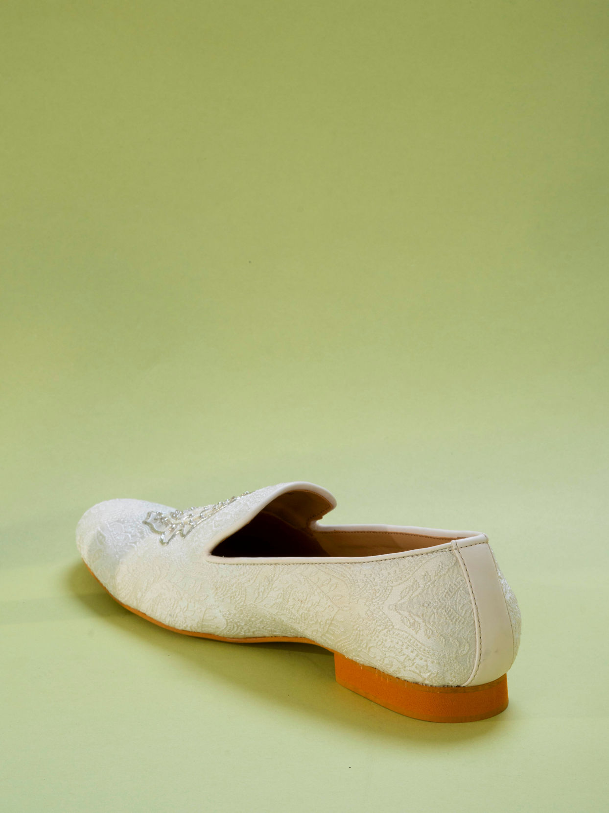 Manyavar Men White Brocade Shoe