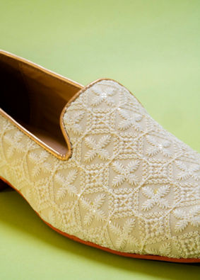 Manyavar Men Ivory Elegance Shoe