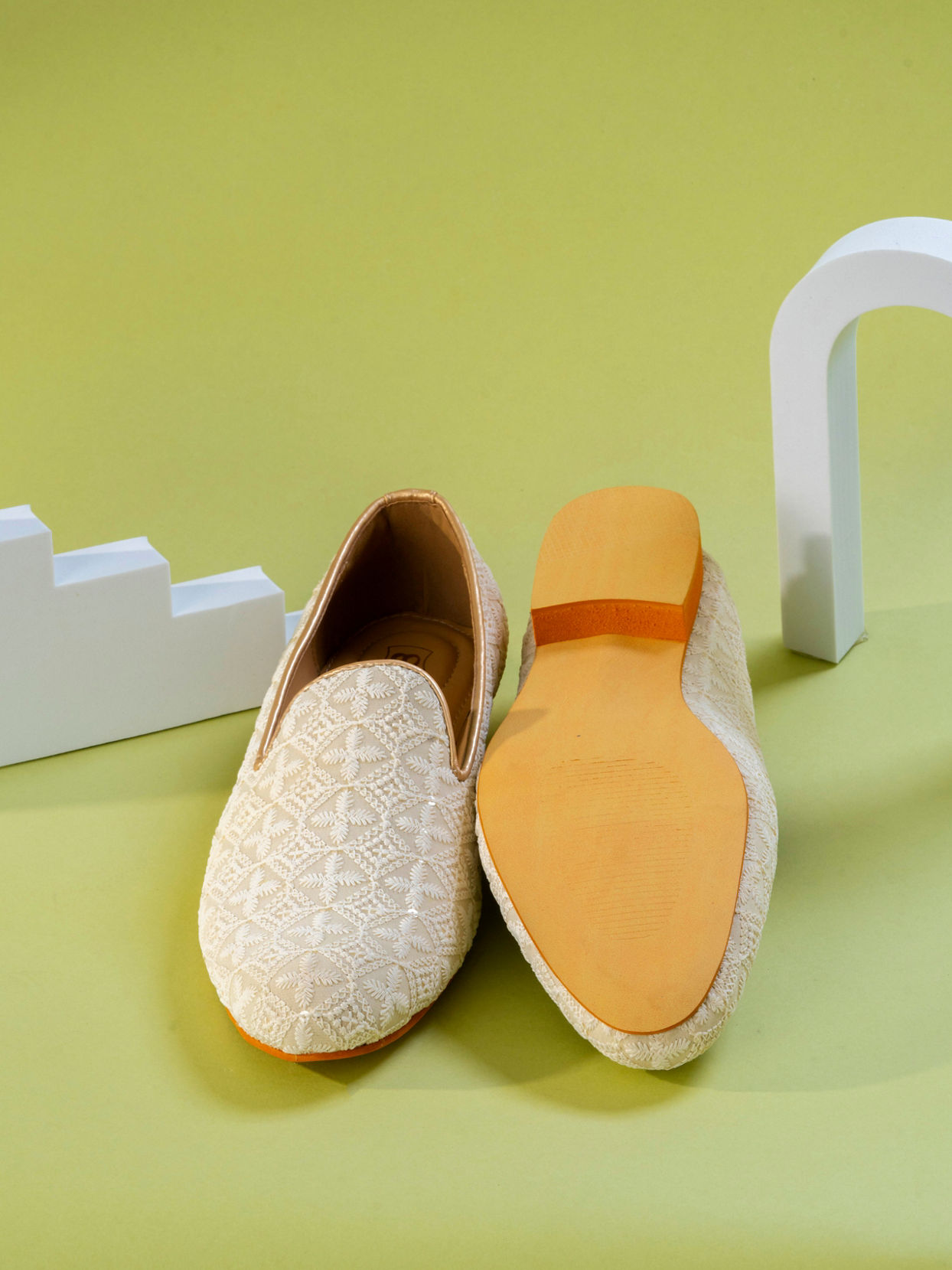 Manyavar Men Ivory Elegance Shoe