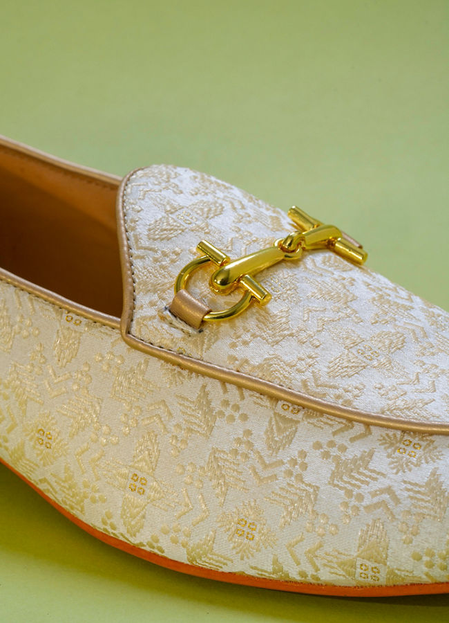 Manyavar Men Creamy Elegance Festive Shoe