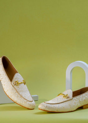 Manyavar Men Creamy Elegance Festive Shoe