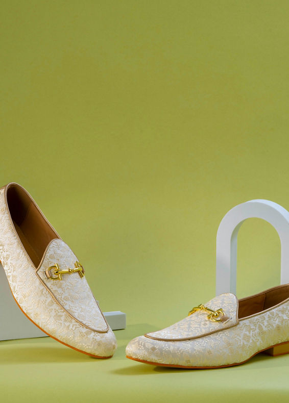 Manyavar Men Creamy Elegance Festive Shoe