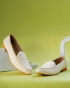 Manyavar Men Glamorous Georgette Cream Shoe