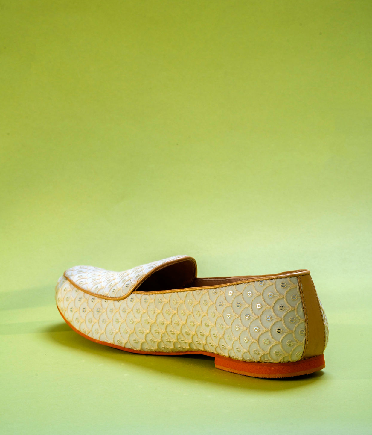 Manyavar Men Glamorous Georgette Cream Shoe