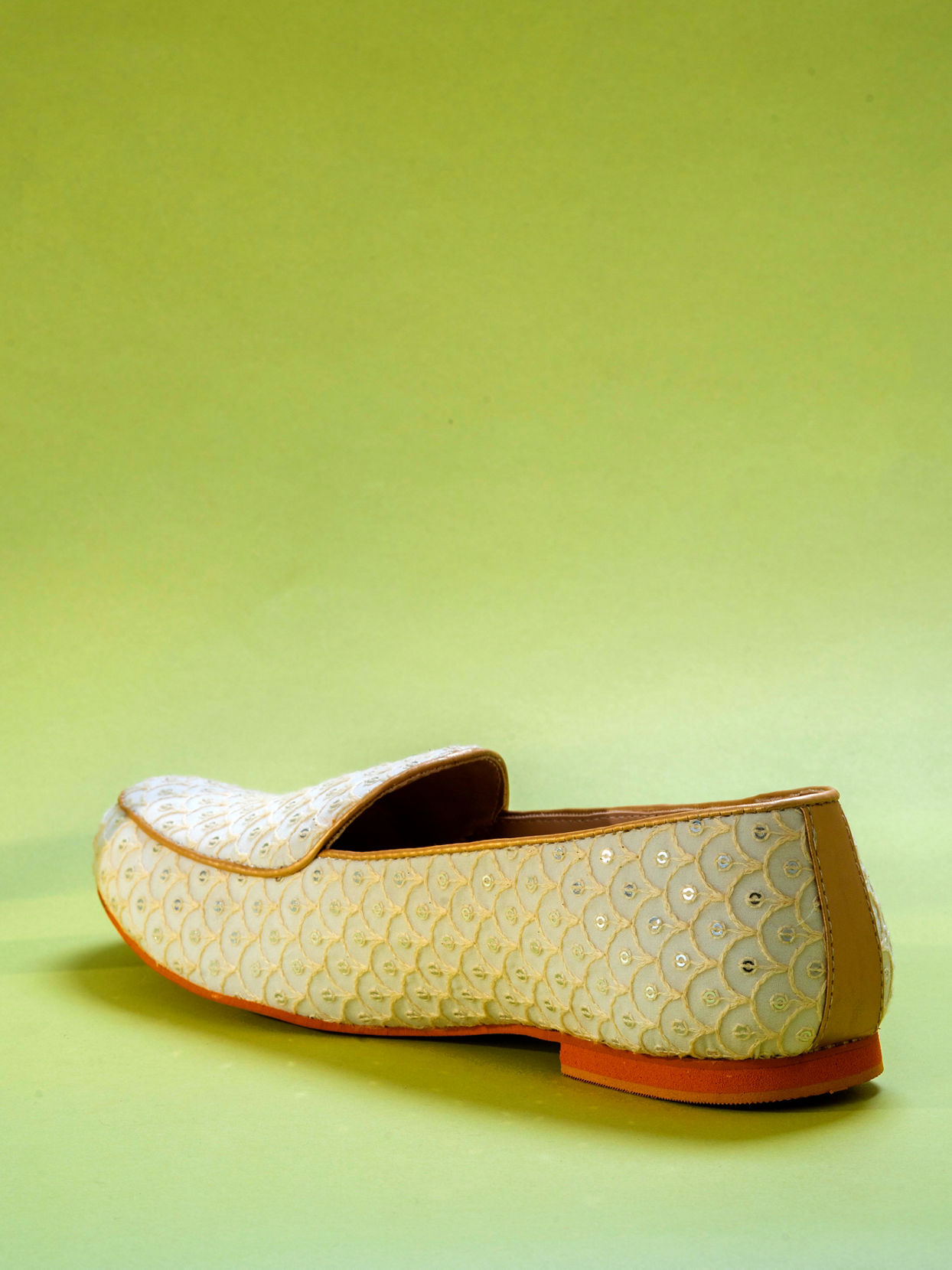 Manyavar Men Glamorous Georgette Cream Shoe